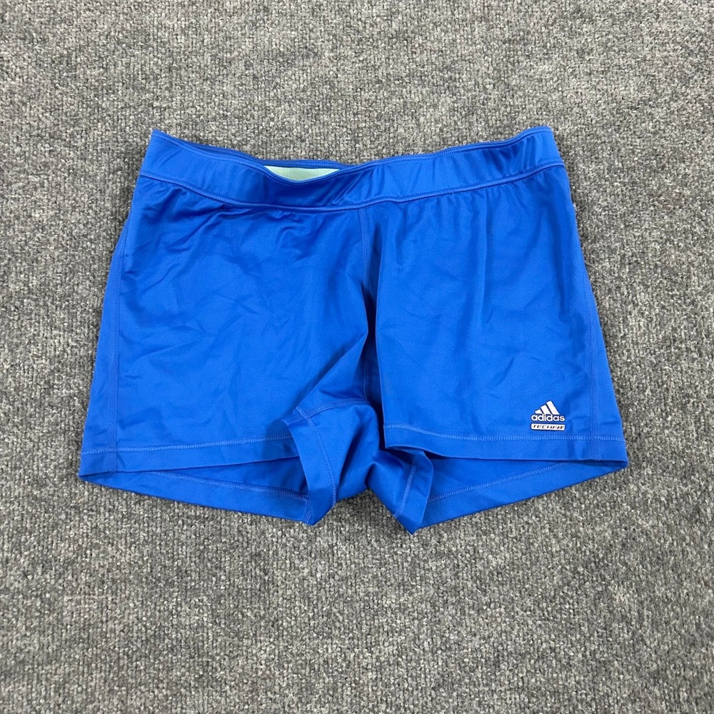 Adidas Techfit Shorts Womens Size XL Blue Compression Athletic Stretch Gym Yoga